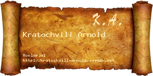 Kratochvill Arnold névjegykártya